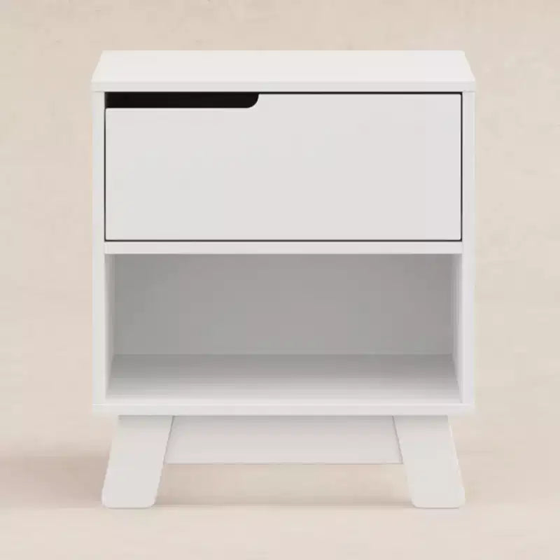 Table de chevet mi-siècle avec port USB, Beige