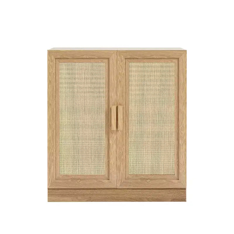 Buffet modulaire de 91 cm avec portes en rotin et rangement, meuble de ferme pour salon, cuisine et entrée, naturel