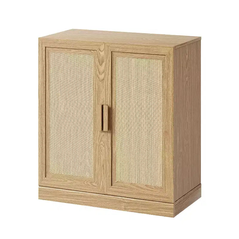 Buffet modulaire de 91 cm avec portes en rotin et rangement, meuble de ferme pour salon, cuisine et entrée, naturel