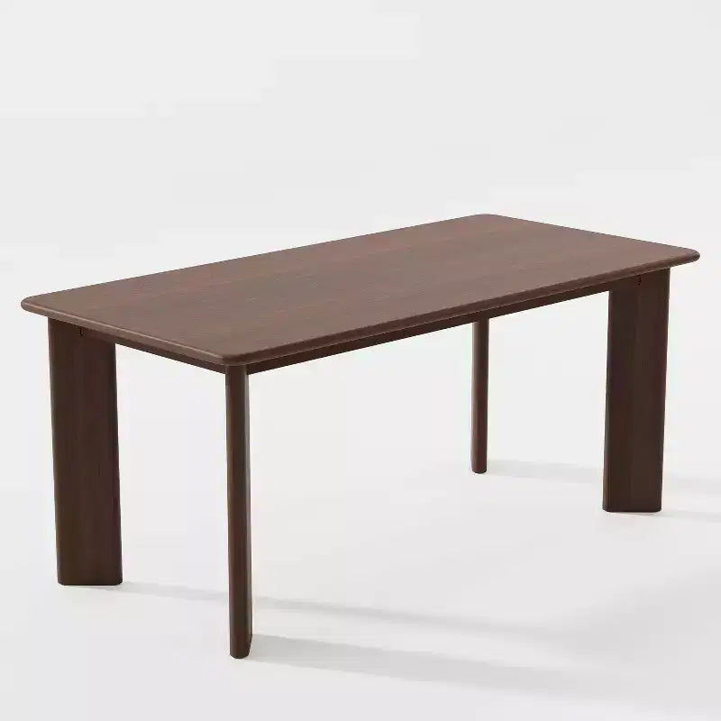 Table à manger en bois 67 po, Table de cuisine moderne du milieu du siècle pour 6 personnes, Noyer
