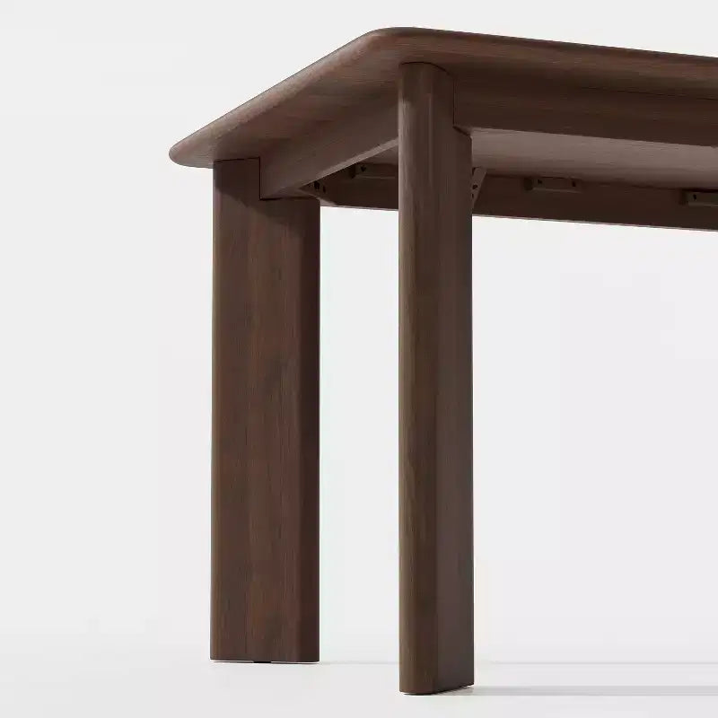 Table à manger en bois 67 po, Table de cuisine moderne du milieu du siècle pour 6 personnes, Noyer