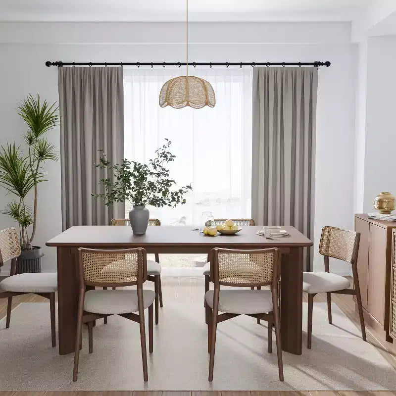 Table à manger en bois 67 po, Table de cuisine moderne du milieu du siècle pour 6 personnes, Noyer