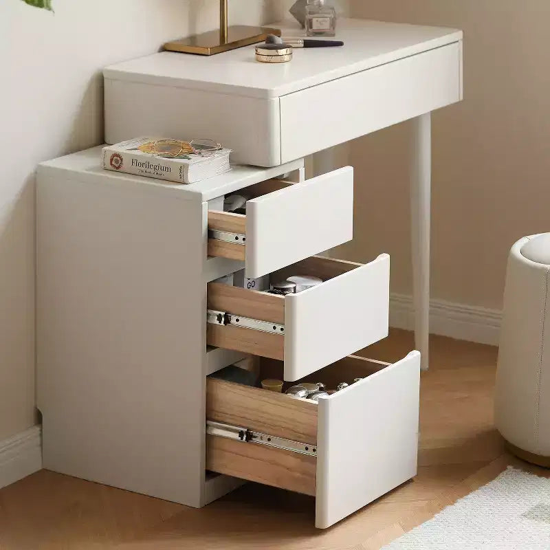 Coiffeuse Moderne en Bois avec 4 Tiroirs et Tabouret