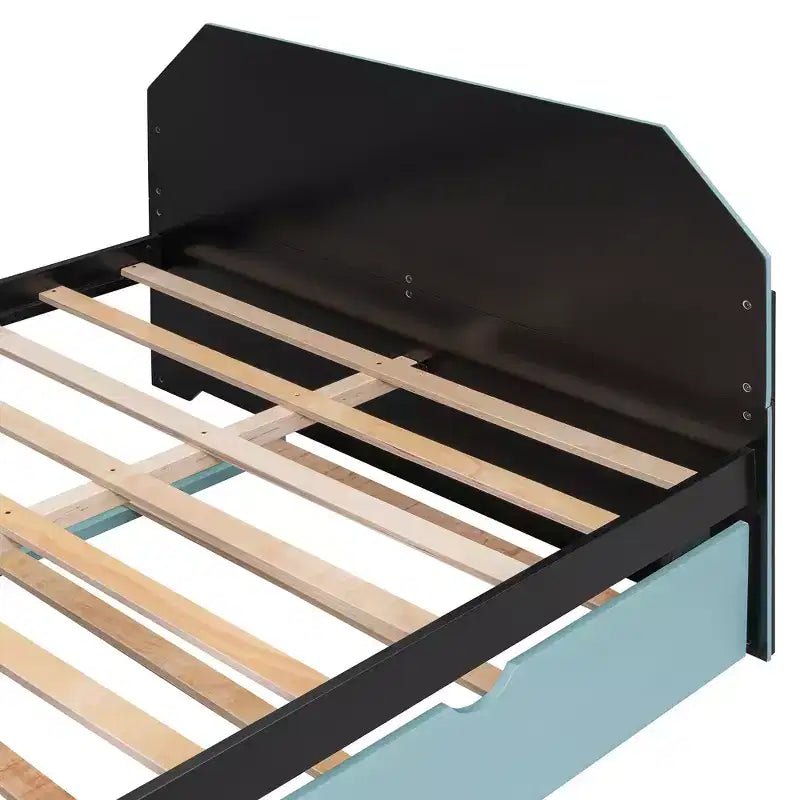 Lit de repos double avec bureau intégré, chargement USB et lit gigogne, lit multifonctionnel peu encombrant pour chambre d'amis et gaming