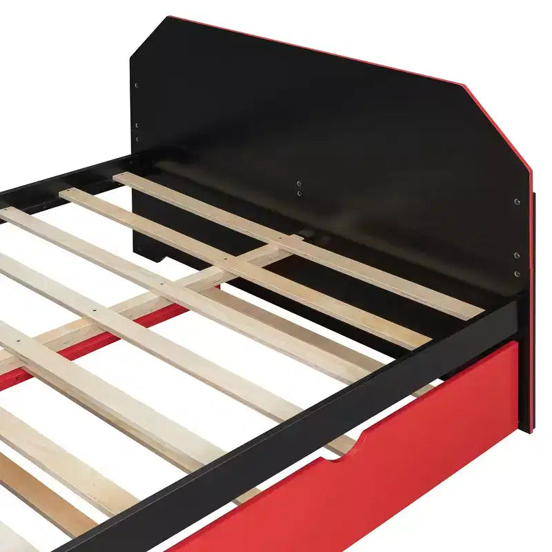Lit de repos double avec bureau intégré, chargement USB et lit gigogne, lit multifonctionnel peu encombrant pour chambre d'amis et gaming