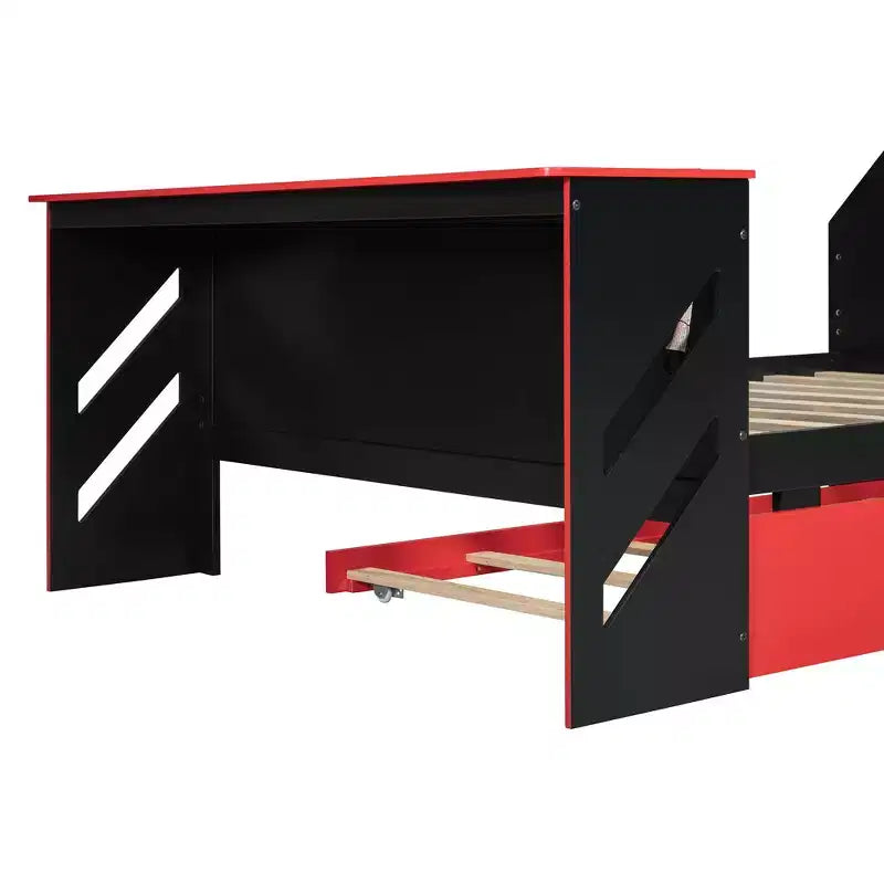 Lit de repos double avec bureau intégré, chargement USB et lit gigogne, lit multifonctionnel peu encombrant pour chambre d'amis et gaming