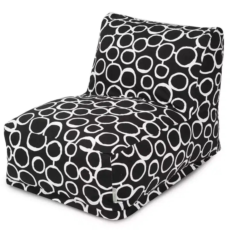 Chaise longue pouf, billes de polystyrène 50 % recyclées, usage intérieur, 91 cm L x 68 cm l x 61 cm H
