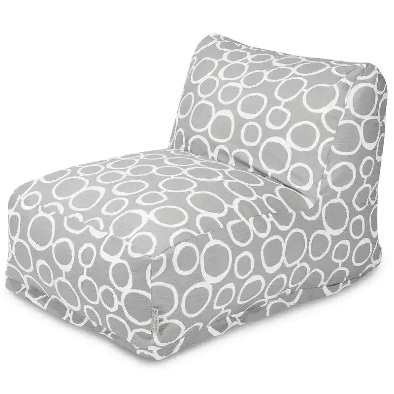 Chaise longue pouf, billes de polystyrène 50 % recyclées, usage intérieur, 91 cm L x 68 cm l x 61 cm H
