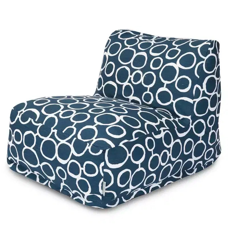 Chaise longue pouf, billes de polystyrène 50 % recyclées, usage intérieur, 91 cm L x 68 cm l x 61 cm H