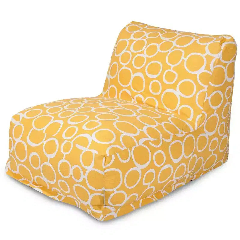 Chaise longue pouf, billes de polystyrène 50 % recyclées, usage intérieur, 91 cm L x 68 cm l x 61 cm H