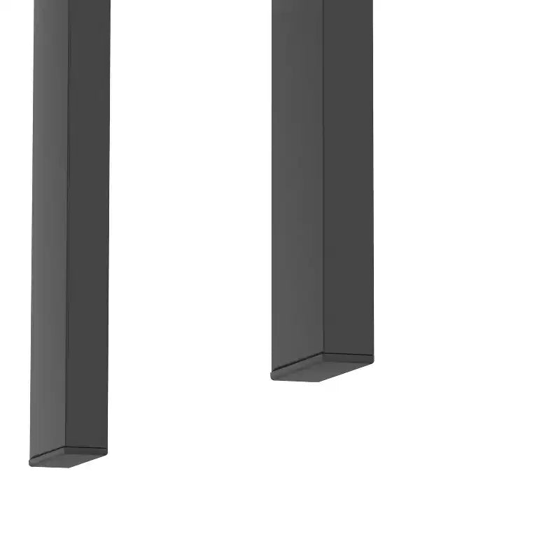 Table basse carrée à 2 niveaux en verre trempé de 45 cm avec pieds en métal noir
