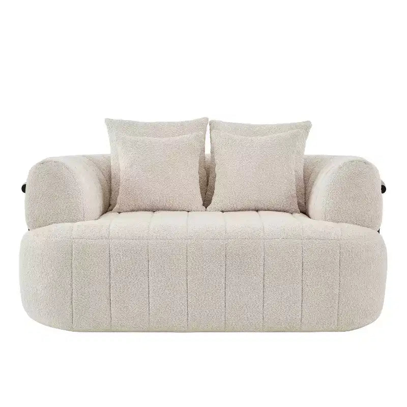 Grande chaise longue nuage en boucle de 163 cm, canapé sans armature à support métallique pour salon/chambre à coucher