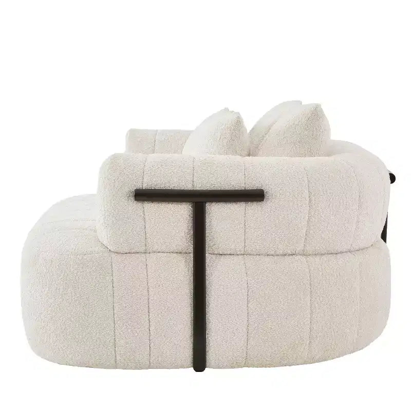 Grande chaise longue nuage en boucle de 163 cm, canapé sans armature à support métallique pour salon/chambre à coucher