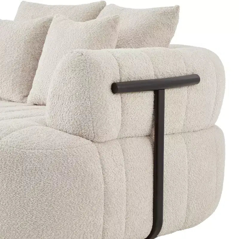 Grande chaise longue nuage en boucle de 163 cm, canapé sans armature à support métallique pour salon/chambre à coucher