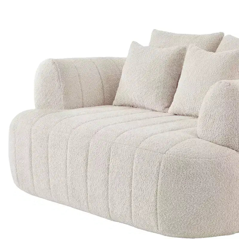 Grande chaise longue nuage en boucle de 163 cm, canapé sans armature à support métallique pour salon/chambre à coucher