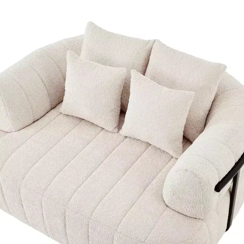 Grande chaise longue nuage en boucle de 163 cm, canapé sans armature à support métallique pour salon/chambre à coucher