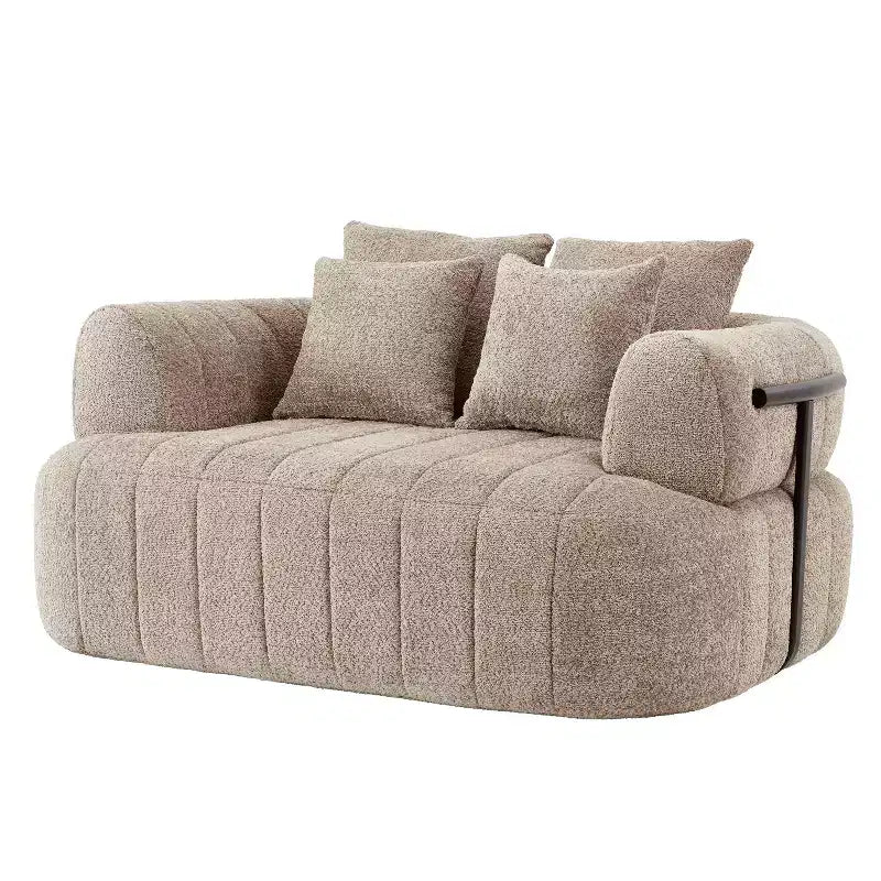 Grande chaise longue nuage en boucle de 163 cm, canapé sans armature à support métallique pour salon/chambre à coucher