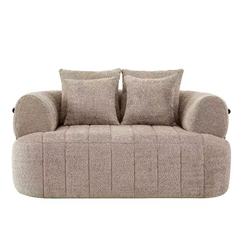 Grande chaise longue nuage en boucle de 163 cm, canapé sans armature à support métallique pour salon/chambre à coucher