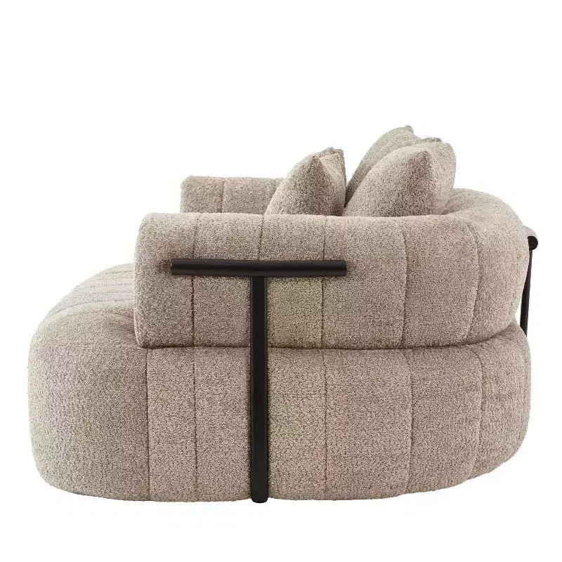Grande chaise longue nuage en boucle de 163 cm, canapé sans armature à support métallique pour salon/chambre à coucher