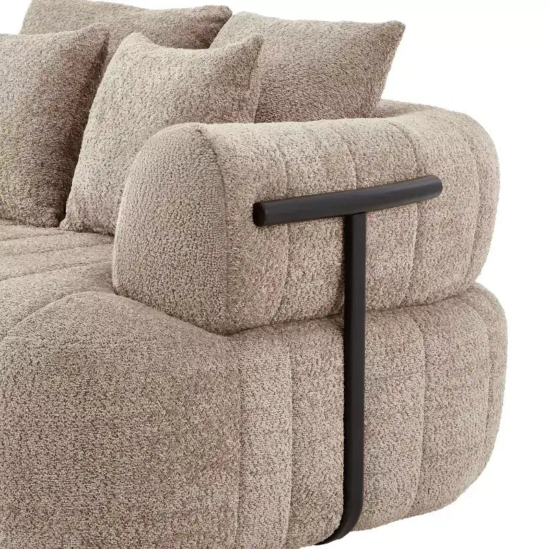 Grande chaise longue nuage en boucle de 163 cm, canapé sans armature à support métallique pour salon/chambre à coucher