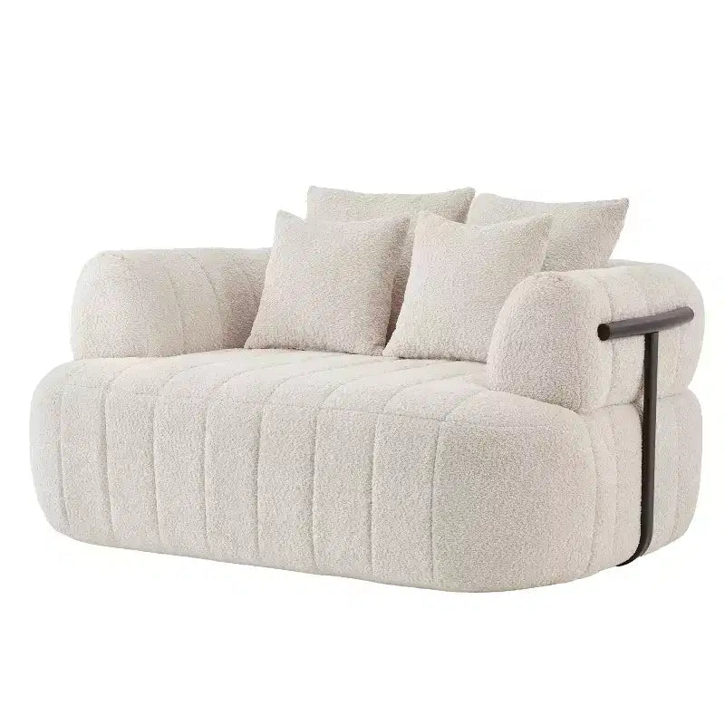 Grande chaise longue nuage en boucle de 163 cm, canapé sans armature à support métallique pour salon/chambre à coucher