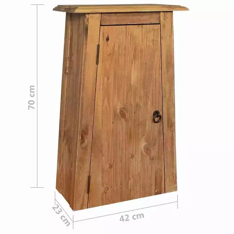 Meuble mural de salle de bain rustique en pin massif, marron, 41,9 x 23,1 x 70,1 cm