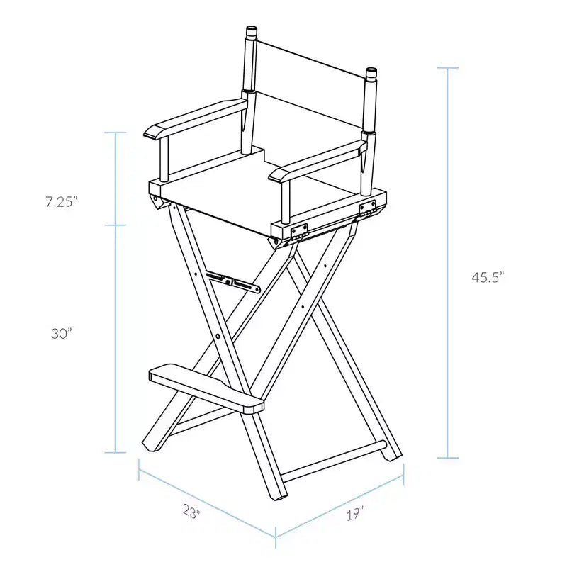 Chaise de réalisateur hauteur bar - Cadre en bois naturel