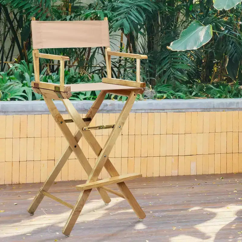 Chaise de réalisateur hauteur bar - Cadre en bois naturel