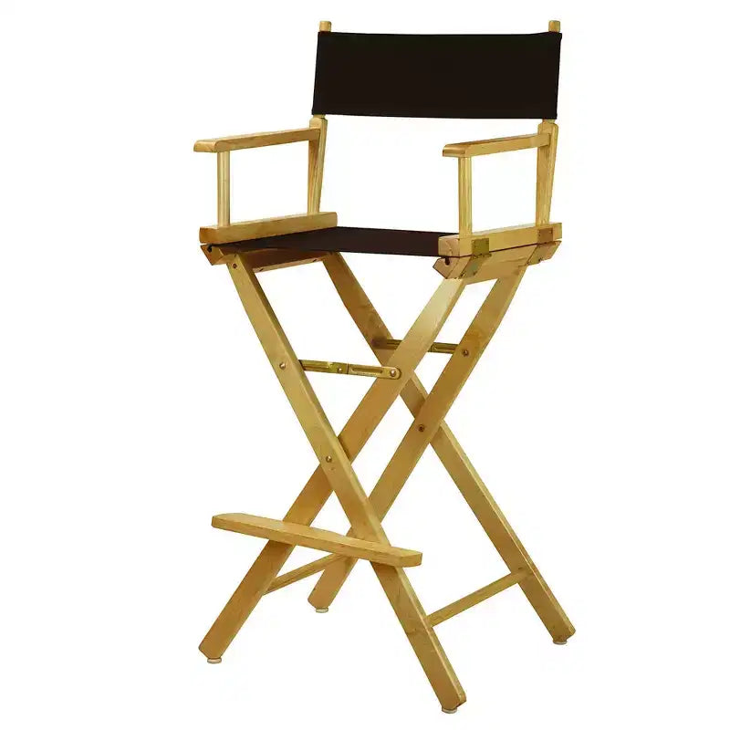 Chaise de réalisateur hauteur bar - Cadre en bois naturel