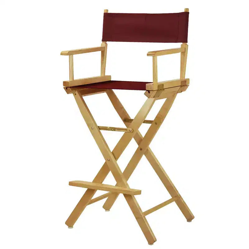 Chaise de réalisateur hauteur bar - Cadre en bois naturel