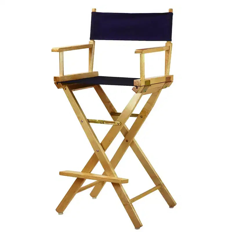 Chaise de réalisateur hauteur bar - Cadre en bois naturel