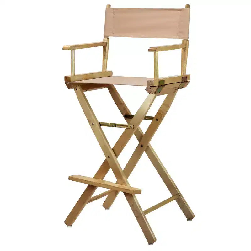 Chaise de réalisateur hauteur bar - Cadre en bois naturel