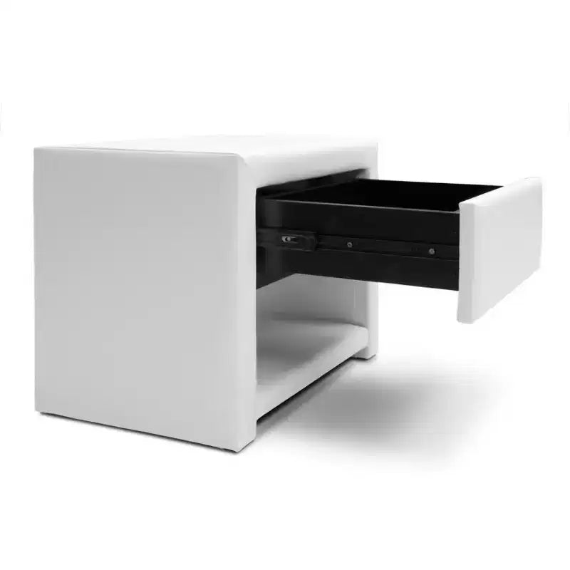 Table de chevet moderne rembourrée blanche