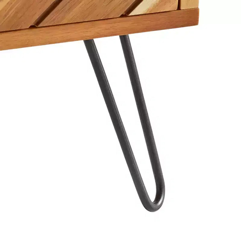 Table de chevet moderne du milieu du siècle à 2 tiroirs, finition placage en bois de chêne