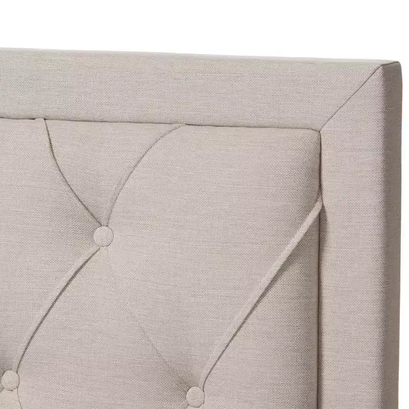 Lit de rangement moderne et contemporain en tissu avec tête de lit capitonnée et tiroirs