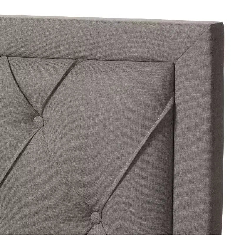 Lit de rangement moderne et contemporain en tissu avec tête de lit capitonnée et tiroirs