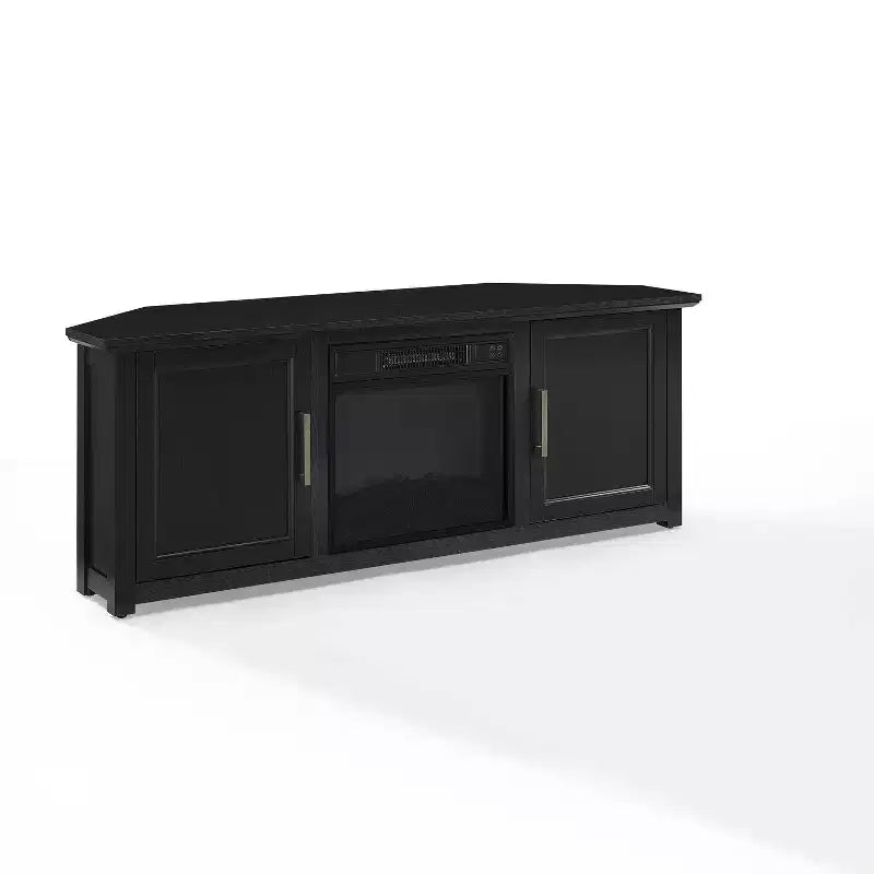Meuble TV d'angle pour téléviseurs jusqu'à 60 pouces avec cheminée électrique