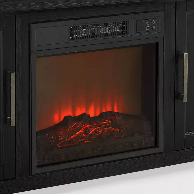 Meuble TV d'angle pour téléviseurs jusqu'à 60 pouces avec cheminée électrique