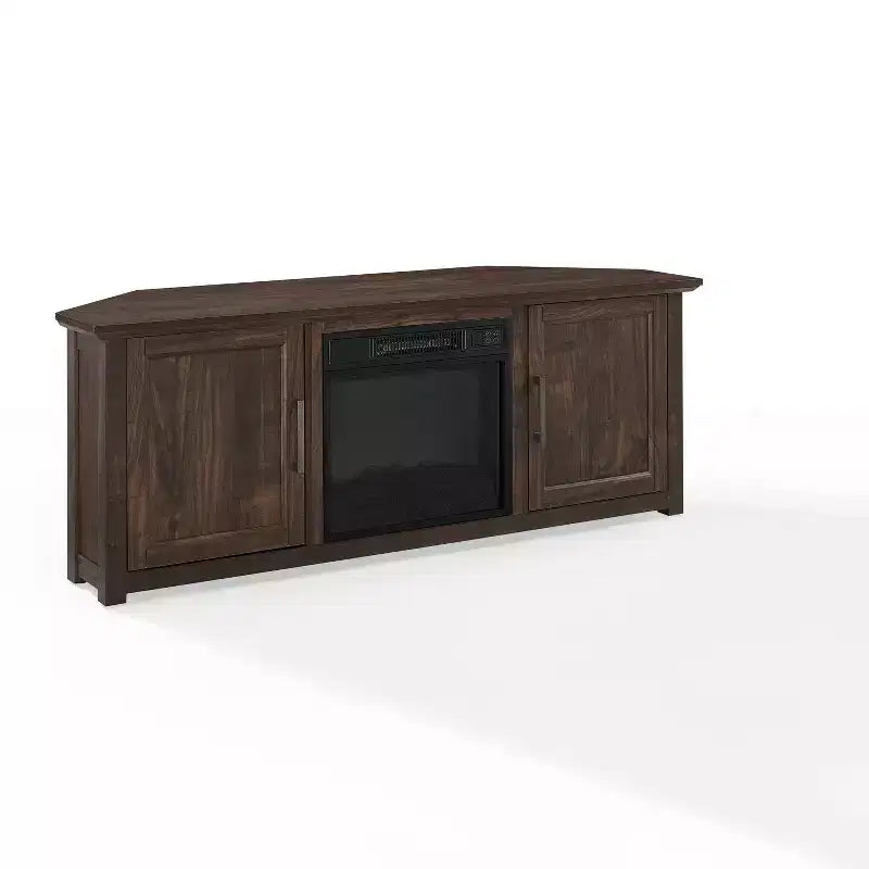 Meuble TV d'angle pour téléviseurs jusqu'à 60 pouces avec cheminée électrique