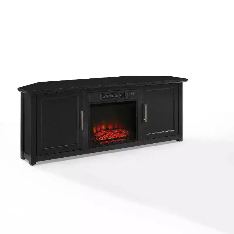 Meuble TV d'angle pour téléviseurs jusqu'à 60 pouces avec cheminée électrique