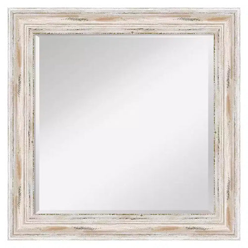 Alexandria White Wash Framed Wall Mirror - Amanti Art