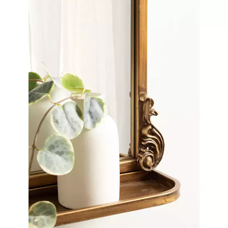 Miroir mural arche traditionnel 33"x26" avec étagère