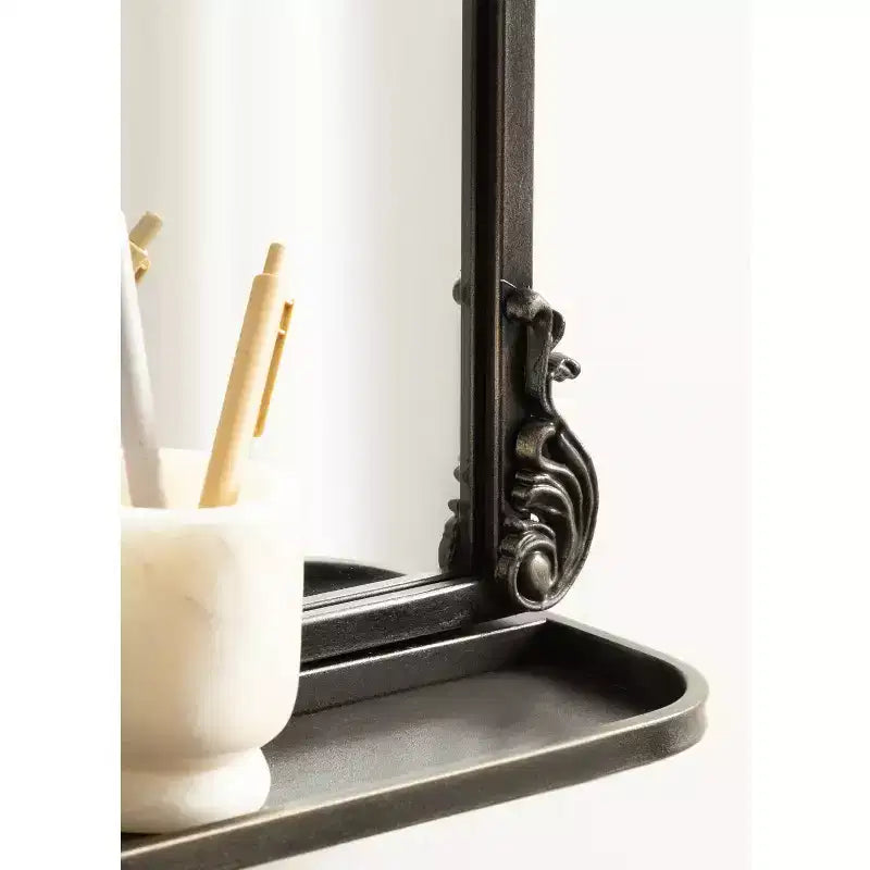 Miroir mural arche traditionnel 33"x26" avec étagère